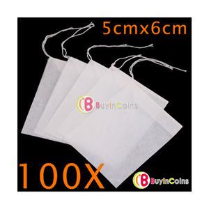 100장 일회용 티백 종이 필터 차 차필터 5X6CM