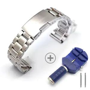 [타임뷰] 메탈시계밴드 메탈시계줄 갤럭시워치스트랩호환 실버 20mm 22mm