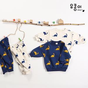 유아 아동 공룡 상하복세트 / 어린이집 유치원 등원룩 / 남아 여아 봄 가을옷 / 실내복 / 무형광 무표백