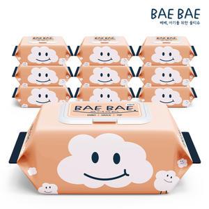 BAEBAE(베베) 아기물티슈 GRACE 70gsm 캡형 70매 x 10팩 / 엠보싱 물티슈 / 고평량