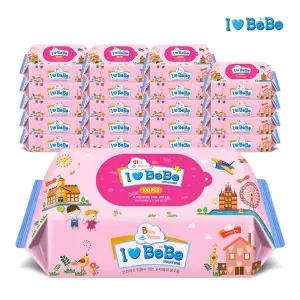 [아이러브베베] 핑크 100매 20팩 리필형 아기물티슈