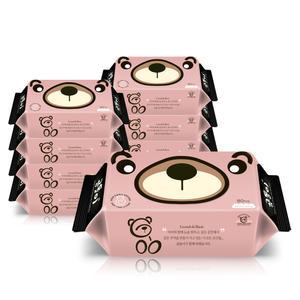 곰돌이 안전한 아기물티슈 베리베리 리필80매x10팩