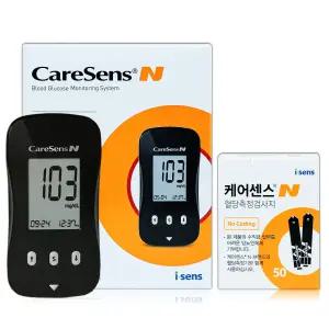 케어센스N 당뇨 검사 혈당측정기 측정지 세트[혈당계+시험지 60매]체크기 검사지