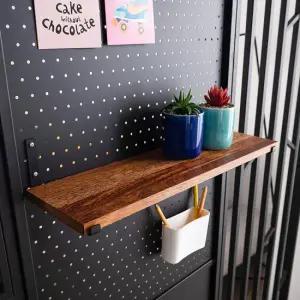 [미즌하임]듀크 가벽 타공원목선반 550L (블랙/화이트)