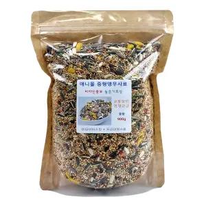 애니몰 중형앵무새사료 900g 프리미엄 앵무새사료 간식 새먹이 왕관 모란 코뉴어 퀘이커 중소형조사료