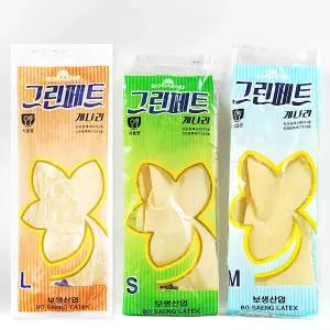 보생 그린페트 개나리 고무장갑 SML 미색 소중대