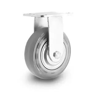 고중량 투명 무소음 인라인 바퀴 캐스터 15cm(6인치) 고정형