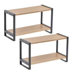 씨밀렉스 닛띵 다용도 수납 2단 주방 책상 미니선반 블랙, 소, 2개