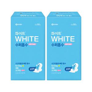화이트 수퍼흡수 날개형, 대형, 32매, 2개