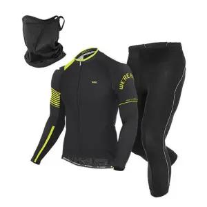 MCN 긴팔+7부바지+마스크 사이클 자전거 의류 복장 라이더블랙