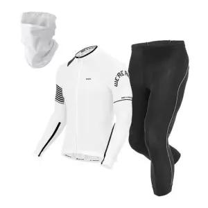 MCN 긴팔+7부바지+마스크 사이클 자전거 의류 복장 라이더화이트