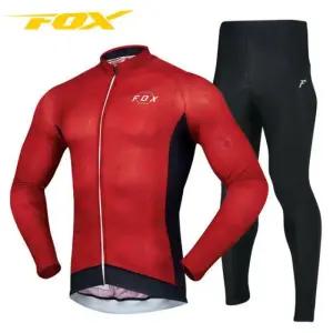 폭스 긴팔+긴바지 싸이클복 라이딩복 자전거옷 P202RE+P230BK