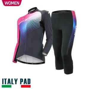 MCN 여자 여성 긴팔+7부바지 라이딩복 자전거 의류 U바이올렛