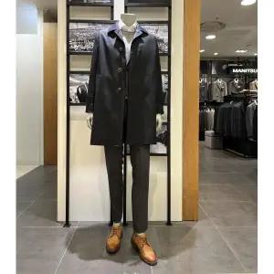 [롯데백화점]맨잇슈트 맨잇슈트 간절기 세미오버핏 그레이 솔리드 울100 트렌치코트(MAHC33-418)
