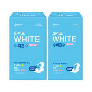 화이트 수퍼흡수 중형 36매, 1개 + 대형 32매, 1개