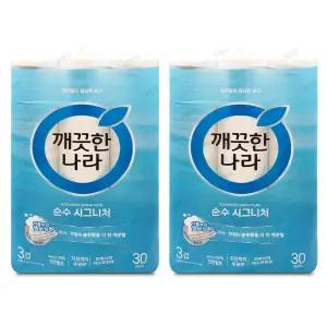깨끗한나라 순수시그니처 광폭 107mm 28m 30롤 2팩