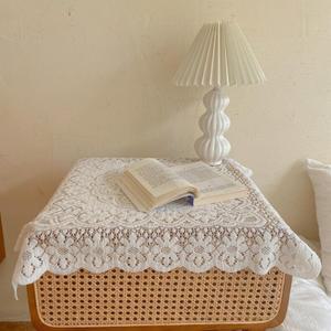 레트로 캠핑 원형 테이블보 레이스 식탁보 크로쉐 러너 커버 빈티지 미니 탁자보 협탁보