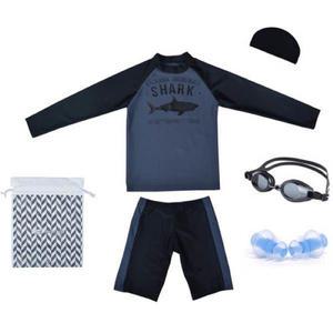 아쿠아티카 아동 래쉬가드 상하의 AQA315+수경+수모+귀마개 5종세트, 9호