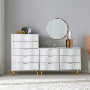 미자크 아이린 서랍장 / 와이드 3단 5단 템바보드 옷서랍장 수납장 화이트 틈새 1200 800