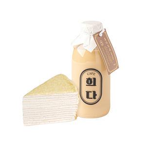 [카페희다] 밀크티 1병+밀크크레이프 케이크 1개