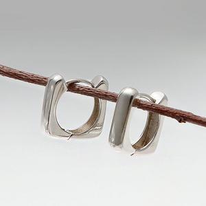 [메리 그린]92.5 SILVER 실버 스퀘어 링 귀걸이