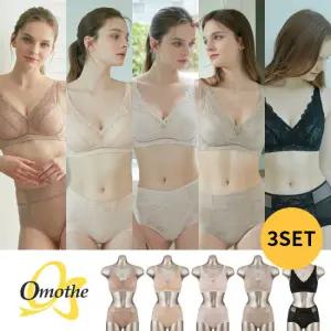오모떼 프리미엄 수피마 코튼 풀커버 레이스 브라 팬티 6종 세트 택 일