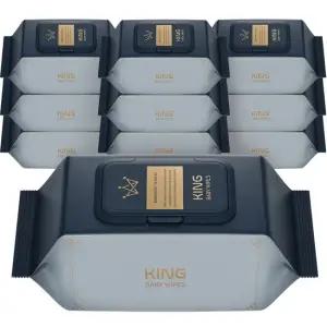 킹 더 도톰한 86gsm 골드블루 저자극 엠보싱 아기물티슈 캡형 70매 10팩