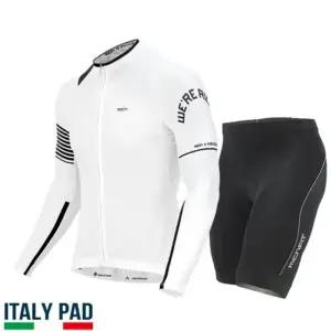 MCN 라이더 화이트 긴팔져지+4부바지 라이딩복 자전거의류