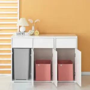 네오 클레인 휴지통 분리수거함 수납장 1200 3칸 NES1381