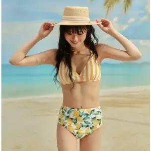 [레노마수영복](하남점)지퍼백 폴리백 증정 여성 레몬 하이웨스트 비키니 옐로우/LS2E301-YE