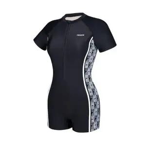 [레노마수영복](김해점)*끈주머니+수영지퍼백 증정* 여성2부 반팔 ZIP반신수영복(캡내장형)/LS2E873