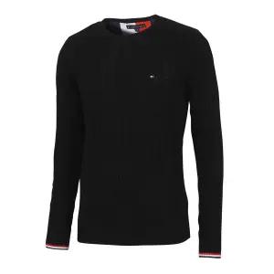 [타미힐피거] 크루넥 케이블 니트 MW0MW13382 블랙