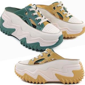 [뮤즈몰] HC2302 / 7cm통굽 소가죽 여성 여름 운동화 슬리퍼/샌들/웨지힐/키높이/사무실/웨지/실내/슬립온/뮬/신발/구두