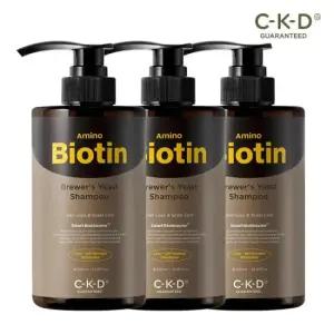 CKD 아미노비오틴 맥주효모샴푸 500ml 3개 세트 / 탈모증상완화 (정가 120,000원)