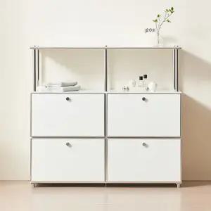 [지베스] 아이 모듈가구 미드센츄리 1200 선반 2단 거실 서랍장