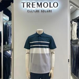 트레몰로 HC09 카라 반팔티셔츠 (주)세정  어반 남성 24여름 그린 레이온혼방 TRNAS4M