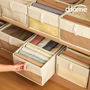 분리형 칸막이 린넨 의류 옷 보관함 수납 보관 접이식 투명창 정리 수납함 CL-15