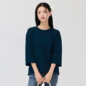 [하프클럽/체이스컬트]여성 자수 포인트 7부 티셔츠-DERG5161B0G