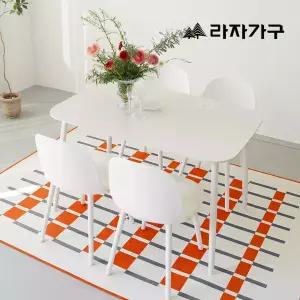 라자가구 에이프릴 세라믹 타원형 4인 테이블 1200 식탁세트(의자4개포함)