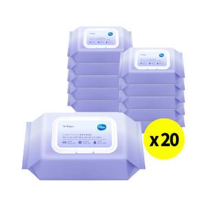 클리어 엠보싱 캡형 물티슈 70매 20개입 1박스 도톰한 물티슈