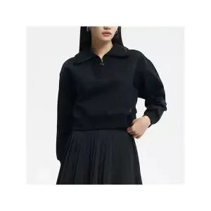 [하프클럽/뉴발란스]뉴발란스 여성 시그니처 세미크롭 반집업 맨투맨 NBNCD3W