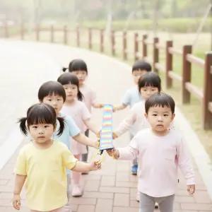 가꿈 인솔밴드 두줄기차 (8인용) 바깥놀이용품 인솔띠 미아방지 안전띠 손잡이 유아 소풍