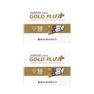 에스디바이오센서 스탠다드체크 골드플러스 혈당시험지 혈당측정검사지 2박스 100매 - 28년 01월