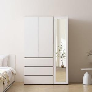 [바로방 가구]이븐 터치 빅수납 전신거울 서랍 옷장 1200세트 드레스룸 시스템장