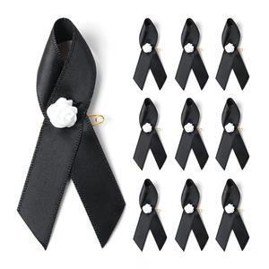 추모 근조리본 10개입 / 참사 애도 검정