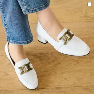 미르바네스슈즈 브로즈로고 통굽 로퍼_4cm