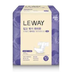 르웨이 와이드 매직테이프 대형 특대형 노인 성인용기저귀 10매입 8팩 (1박스)