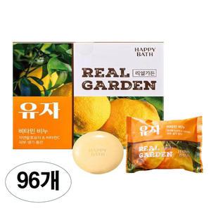 해피바스 리얼가든 유자 피부 생기 충전 비타민 비누 90g 96입