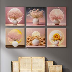 풍수 화월 꽃 달항아리 해바라기 모란 꽃그림 금전운 개업 집들이선물 거실 현관 인테리어 22종