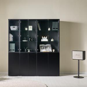 밀로의집 올탄 블랙 유리장식장 위스키진열장